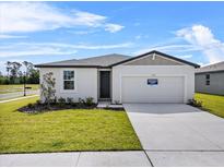 Charming single-story home with a well-manicured lawn and inviting front entrance at 1752 Forest Run Ln, Auburndale, FL 33823