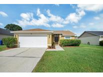 Charming single-story home with a well-maintained lawn and an attached two-car garage at 251 Kings Pond Ave, Winter Haven, FL 33880