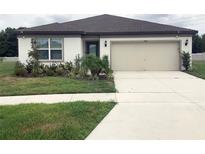 Charming one-story home with well-maintained lawn and tidy landscaping at 1050 Michelangelo Ln, Winter Haven, FL 33884