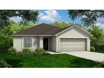 One-story house with light beige walls, dark brown roof, and attached garage at 211 Bryce Ln, Frostproof, FL 33843