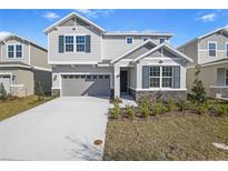 Charming two-story home features stone accents, two-car garage, and a well-manicured lawn at 1479 August Gray Dr, Kissimmee, FL 34744