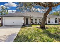 Newly renovated single-story home with a large tree and spacious yard at 1812 Corolla Ct, Deltona, FL 32738