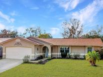 Charming single-story home with well-manicured lawn and a two-car garage at 206 Memphis Pl, St Cloud, FL 34769