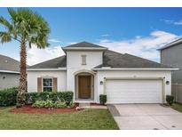Charming one-story home with a two car garage, mature landscaping, and a well maintained lawn at 3857 San Isidro Cir, St Cloud, FL 34772