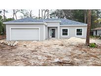 Charming single Gathering home featuring gray paint, a single car garage and a front door with sidelight at 2033 10Th Ave, Deland, FL 32724