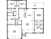 Detailed floor plan showcasing the layout of bedrooms, kitchen, living spaces, and outdoor lanai at 603 Amazon Pl, Kissimmee, FL 34759