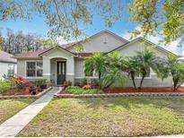 Charming single-story home featuring a well-maintained lawn, mature landscaping, and inviting curb appeal at 3709 Cedar Hammock Trl, St Cloud, FL 34772