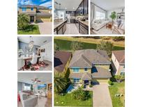 Inviting two-story home with a well-manicured lawn and brick-paved driveway, creating a warm, welcoming atmosphere at 4842 Rockvale Dr, Kissimmee, FL 34758