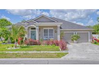 Charming single-Gathering home featuring a well-manicured lawn and a three-car garage at 3191 Marshfield Preserve Way, Kissimmee, FL 34746