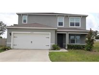 Charming two-story home featuring a two-car garage, well-maintained lawn, and neutral exterior paint at 11273 Amber Ridge Dr, Zellwood, FL 32798