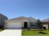 Charming single-story home with a well-maintained lawn and attached two-car garage at 2569 Trinidad Rd, Haines City, FL 33844