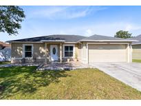 Charming single-story home featuring a well-maintained lawn and a two-car garage at 2454 Quail Run N Blvd, Kissimmee, FL 34744