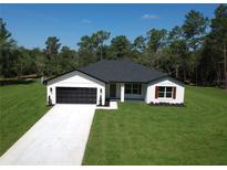 Charming one-story home featuring a well-manicured lawn, attached garage, and modern farmhouse design at 814 Gator Ln, Deltona, FL 32738