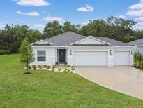 Beautiful home featuring a three-car garage, manicured lawn, and well-maintained landscaping, set in a lush, green neighborhood at 1278 Asher Mason Ave, Kissimmee, FL 34744