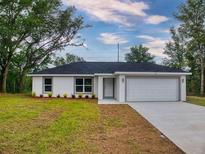 Charming single-Gathering home featuring a two-car garage and a well-maintained front lawn at 14512 Sw 25Th Lane, Ocala, FL 34481
