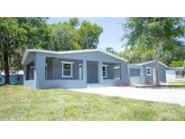 Charming single-story home with a well-maintained lawn and neutral color palette at 1605 N Orange St, Mount Dora, FL 32757