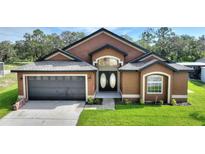 Charming single-Gathering home with a well-manicured lawn and a two-car garage at 373 Shady Oak Loop, Davenport, FL 33896