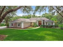 Inviting single-story home with a well-manicured lawn and a charming walkway to the front door at 3158 Forest Breeze Way, St Cloud, FL 34771