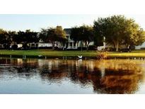 Scenic community view with a lake surrounded by lush greenery and an elegant home in the background at 934 Westpark Dr, Celebration, FL 34747