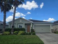 Charming single-story home features a two-car garage, well-maintained landscaping, and a welcoming entrance at 10722 Clover Walk Dr, Orlando, FL 32825