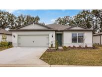 One-story home with light green garage doors and landscaping at 8323 Sw 52Nd Lane Rd, Ocala, FL 34481