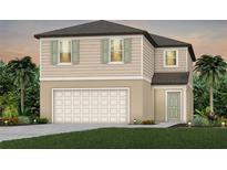 Two-story house with light beige siding, a neutral-toned door, and a two-car garage at 264 Woodsage Pl, Lake Alfred, FL 33850