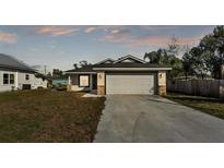 Charming single-story home with a well-maintained lawn and a two-car garage at 420 Tecumseh N Ave, Fort Meade, FL 33841