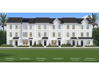 Charming townhome exteriors showcasing optional porches, lush lawns, and inviting front entrances at 15113 Grove Lake Dr, Winter Garden, FL 34787