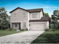 Charming two-story home featuring a neutral color palette, attached two-car garage, and well-maintained landscaping at 13458 Leaping Water Way, Astatula, FL 34705
