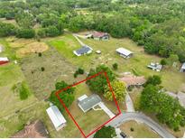 Expansive aerial view of the charming single-Gathering home with a spacious yard and mature trees at 9210 Lehall W Sq, Lakeland, FL 33810
