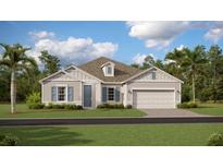 Charming single-story home with light gray siding, blue shutters, and a well-manicured lawn at 5048 Barnet Dr, Davenport, FL 33837
