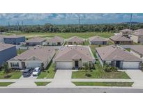 New homes in a suburban neighborhood showcasing well-maintained landscaping and driveways at 3628 Diving Dove Ln, Bartow, FL 33830