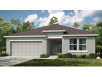 Charming single-story home with a well-manicured lawn, a two-car garage, and neutral colors at 2442 Slippery Rock St, Auburndale, FL 33823