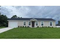 Charming single-story home with a well-maintained lawn, a one-car garage, and a welcoming front entrance at 16910 Sw 27 Avenue, Ocala, FL 34473