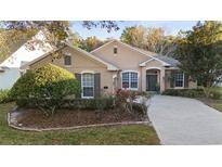 Single-story home with landscaped yard and paved driveway at 210 Brookgreen Way, Deland, FL 32724