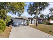 Charming single-story home featuring a well-manicured lawn, and a spacious two-car garage at 723 Pelican Ct, Kissimmee, FL 34759
