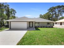 Charming single-story home with a well-manicured lawn and a two-car garage at 266 Buford Ave, Orange City, FL 32763