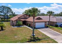 Charming single-story home with a two-car garage, mature landscaping, and a well-manicured lawn at 133 Wood Ibis Ct, Daytona Beach, FL 32119