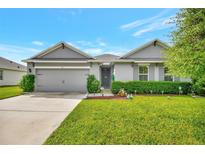 Charming single-story home featuring a well-manicured lawn and a two-car garage at 316 Nowell Loop, Deland, FL 32724