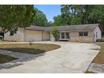 Charming single-story home featuring a stone facade and a two-car garage at 1209 James Ter, Daytona Beach, FL 32117