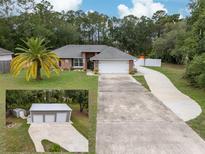 Charming single-story home boasts a well-maintained lawn, long driveway, and attached two-car garage at 3210 Whitehorse Ct, Deltona, FL 32738