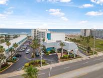 Scenic aerial view of Ocean Jewels Club, showcasing its proximity to the beach at 935 S Atlantic Ave # 505, Daytona Beach, FL 32118