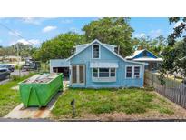 Charming blue bungalow with a tidy yard, perfect for a cozy, relaxed living at 104 N Park Pl, Edgewater, FL 32132