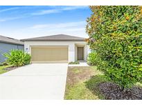 Charming single-story home featuring a two-car garage, well-manicured lawn, and inviting curb appeal at 2241 Litchfield Loop, Deland, FL 32720
