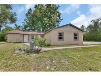 Charming single story home with a well-maintained lawn and landscaping at 28045 Poinsettia Ave, Paisley, FL 32767