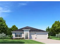 Charming single-story home with a three-car garage and manicured lawn on a sunny day at 10919 Sw 73Rd Ct, Ocala, FL 34476