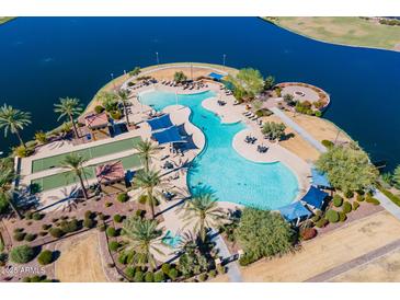 Aerial view of resort-style pool with bocce ball courts at 16781 S 181St Ln, Goodyear, AZ 85338