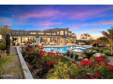 Stunning pool and patio area with mountain views at 9701 E Happy Valley Rd # 10, Scottsdale, AZ 85255