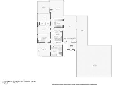 Detailed floor plan showcasing the layout of the home, including bedrooms, bathrooms, and living spaces at 7161 E Rancho Vista Dr # 6001, Scottsdale, AZ 85251