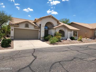 Attractive single-story home with a two-car garage and well-manicured landscaping at 5452 S Pyrite Cir, Gold Canyon, AZ 85118